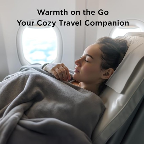Fleece Blankets Twin Size Grey - 300GSM Lightweight Plush Fuzzy Cozy Soft Twin Blanket for Bed, Sofa, Couch, Travel, Camping, 60x80 inches