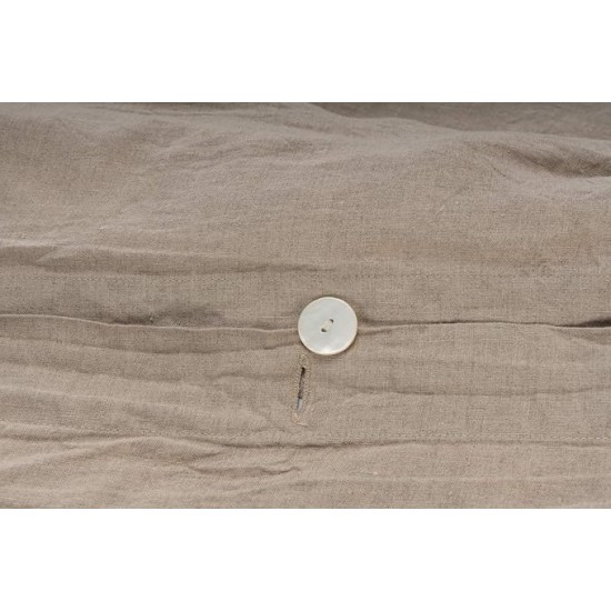 European Made Pure Linen Duvet Cover. 100% Fine Organic and Natural Flax (Queen, Natural)