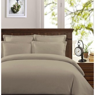 Duvet Cover Set with 3 Pieces, 415 Thread Count, Percale, 100% Peruvian Pima Cotton, Premium and Breathable with Hidden Zip Closure, Full/Queen Size, Latte Color