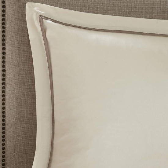 Essentials Room in a Bag Faux Silk Comforter Set - Luxe Diamond Tufting All Season Bedding, Matching Curtains, Decorative Pillows, Ivory King(104"x92") 24 Piece