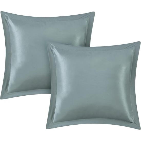 Essentials Brystol 24 Piece Room in a Bag Faux Silk Comforter Jacquard Paisley Design Matching Curtains - Down Alternative Hypoallergenic All Season Bedding-Set, Cal King, Teal 24 Piece