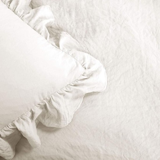 Reyna Ruffle Comforter Set - 3 Piece Cozy Ruffled Bedding Set - Timeless Elegance and Comfort for Bedroom - King, White