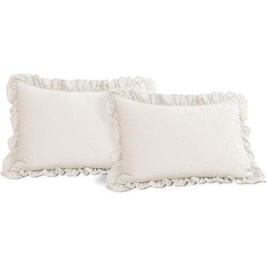 Reyna Ruffle Comforter Set - 3 Piece Cozy Ruffled Bedding Set - Timeless Elegance and Comfort for Bedroom - King, White