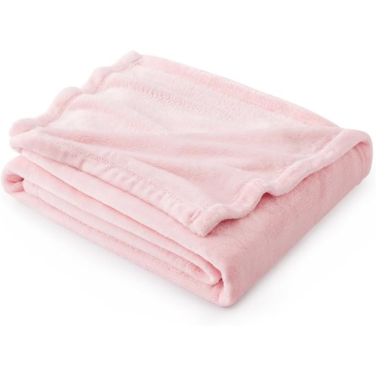 Fleece Blanket Throw Blanket Pink - 300GSM Throw Blankets for Couch, Sofa, Bed, Soft Lightweight Plush Cozy Blankets and Throws for Toddlers, Girls