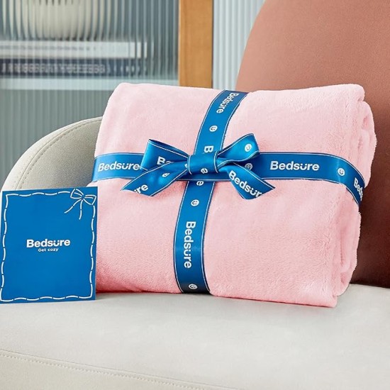 Fleece Blanket Throw Blanket Pink - 300GSM Throw Blankets for Couch, Sofa, Bed, Soft Lightweight Plush Cozy Blankets and Throws for Toddlers, Girls