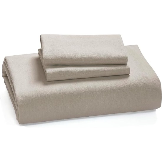Linen Duvet Cover Queen - Linen Cotton Blend Duvet Cover Set, Linen Color, 3 Pieces, 1 Duvet Cover 90 x 90 Inches and 2 Pillowcases, Comforter Sold Separately