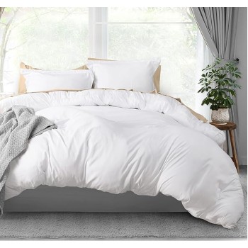 Duvet Cover Queen Size - 1 Duvet Cover with 2 Pillow Shams - 3 Pieces Bedding Duvet Cover with Zipper Closure - Soft Brushed Microfiber, 90 X 90 Inches (Pack of 10, Queen White)
