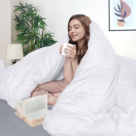 Duvet Cover Queen Size - 1 Duvet Cover with 2 Pillow Shams - 3 Pieces Bedding Duvet Cover with Zipper Closure - Soft Brushed Microfiber, 90 X 90 Inches (Pack of 10, Queen White)