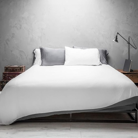 Modern 100% Viscose Derived from Bamboo Sheets 6pc Full - Duvet Cover Set + Sheet Set - Breathtakingly Soft