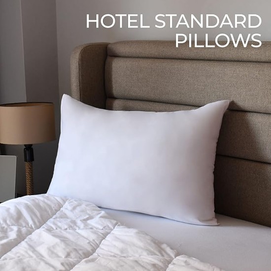 Queen Size 12 Pack Pillow Inserts, Pillows for Sleeping 12 Pack, Hotel Pillows for Side Back & Stomach Sleepers, Down Alternative Microfiber Soft Plush Washable Pillows Set of 12