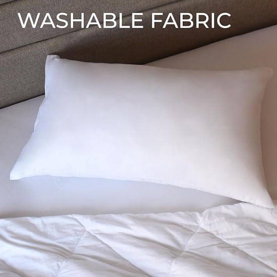 Queen Size 12 Pack Pillow Inserts, Pillows for Sleeping 12 Pack, Hotel Pillows for Side Back & Stomach Sleepers, Down Alternative Microfiber Soft Plush Washable Pillows Set of 12