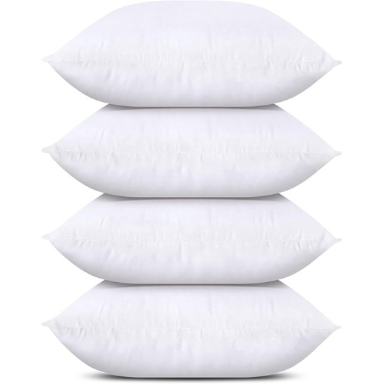 Throw Pillows (Set of 24, White), 20 x 20 Inches Pillows for Sofa, Bed and Couch Decorative Stuffer Pillows