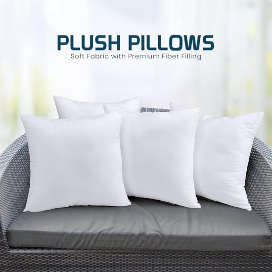 Throw Pillows (Set of 24, White), 20 x 20 Inches Pillows for Sofa, Bed and Couch Decorative Stuffer Pillows