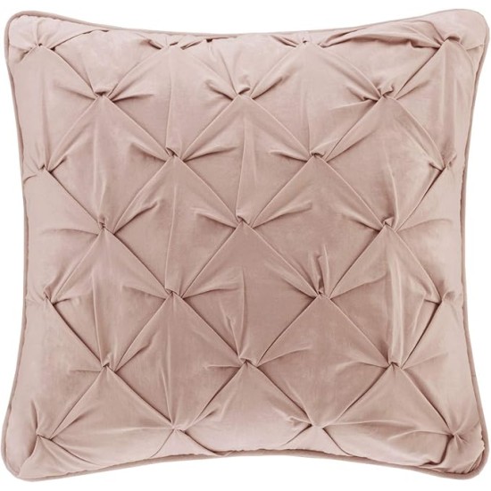 Dawn 100% Cotton Shabby Chic Comforter Set-Modern Cottage Design All Season Down Alternative Bedding, Matching Shams, Bedskirt, Decorative Pillows, Queen(90"x90"), Blush 9 Piece