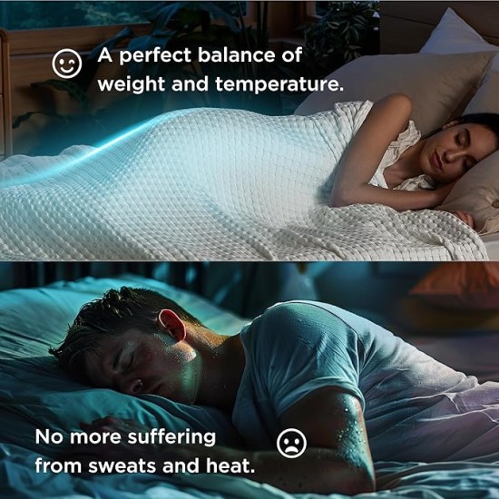 Cooling Cotton Waffle Queen Size Blanket - Lightweight Breathable Christmas Blanket of Rayon Derived from Bamboo for Hot Sleepers, Luxury Throws for Bed, Couch and Sofa, Ivory, 90x90 Inches