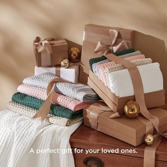 Cotton Duvet Cover Queen - 100% Cotton Waffle Weave Coconut White Duvet Cover Queen Size, Soft and Breathable Queen Duvet Cover Set for Gifts (Queen, 90"x90")