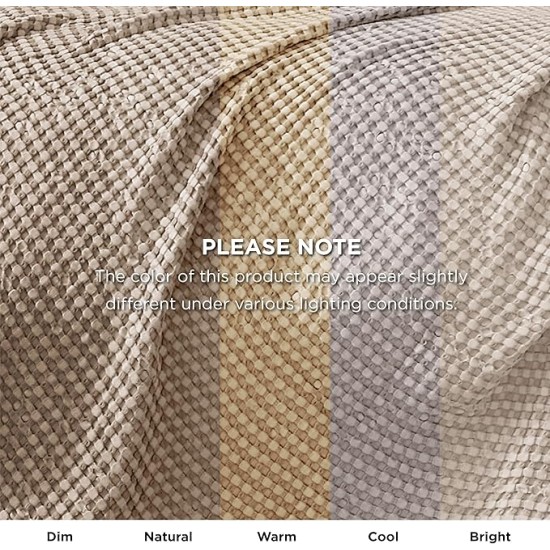 Cooling Cotton Waffle Queen Size Blanket -Lightweight Breathable Summer Blanket of Rayon Derived from Bamboo for Hot Sleepers, Luxury Throws for Bed, Couch and Sofa, Taupe, 90x90 Inches