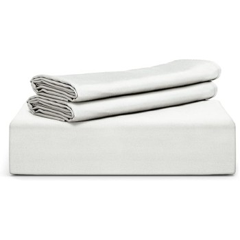 Duvet Cover Set, King Size - 100% Viscose Duvet Set - 400TC Duvet & 2 Pillow Shams - 3 Pieces - Silk Feel, Cooling, Anti-Static (Ivory White)