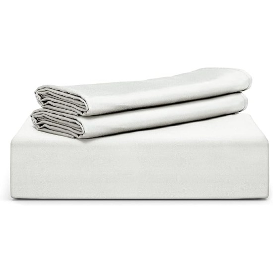 Duvet Cover Set, King Size - 100% Viscose Duvet Set - 400TC Duvet & 2 Pillow Shams - 3 Pieces - Silk Feel, Cooling, Anti-Static (Ivory White)