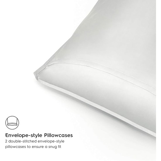 Duvet Cover Set, King Size - 100% Viscose Duvet Set - 400TC Duvet & 2 Pillow Shams - 3 Pieces - Silk Feel, Cooling, Anti-Static (Ivory White)