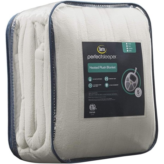 Heated Blanket - Reversible Fleece to Sherpa Electric Blanket, Fast Heating, Auto Shut Off Timer, Multi Heat Setting, ETL Certified, Machine Washable, Tan Queen 90"x 84"