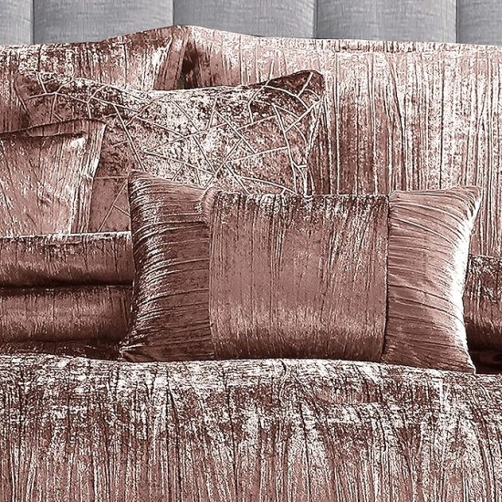 Turin Comforter Set, Queen, Blush, 7-Piece Set