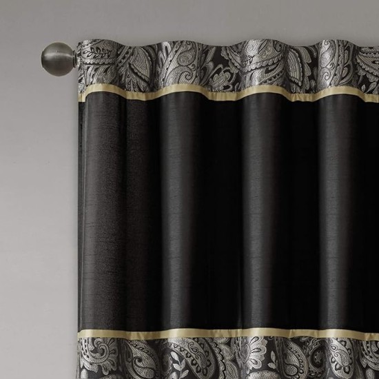 Aubrey Bedding and Window Curtains Bundle (12 Pieces) | Black
