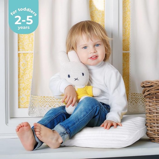 Toddler Pillow (White, 24 Pack), 13x18 Pillows for Sleeping, Soft and Breathable Cotton Blend Shell, Small Kids Pillow Perfect for Toddler Bed and Travel (Intended for Age 2 and up)