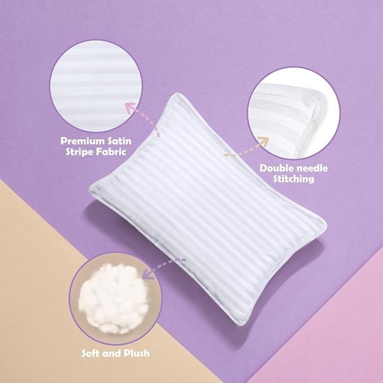 Toddler Pillow (White, 24 Pack), 13x18 Pillows for Sleeping, Soft and Breathable Cotton Blend Shell, Small Kids Pillow Perfect for Toddler Bed and Travel (Intended for Age 2 and up)