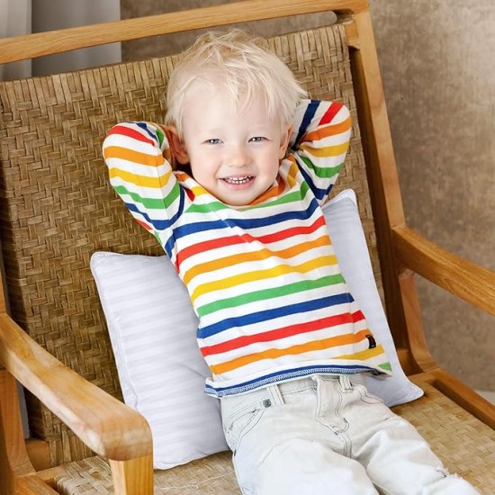 Toddler Pillow (White, 24 Pack), 13x18 Pillows for Sleeping, Soft and Breathable Cotton Blend Shell, Small Kids Pillow Perfect for Toddler Bed and Travel (Intended for Age 2 and up)