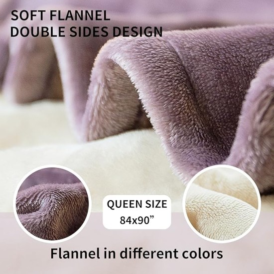 JET'S HOME Heated Blanket Queen 84"x90" - ETL&FCC Certified Flannel Electric Blanket Machine Washable Heating Blanket with 4 Heating Levels 10 Hours Auto-Off Overheating Protection (Purple)