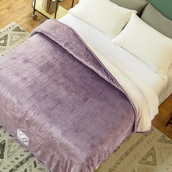JET'S HOME Heated Blanket Queen 84"x90" - ETL&FCC Certified Flannel Electric Blanket Machine Washable Heating Blanket with 4 Heating Levels 10 Hours Auto-Off Overheating Protection (Purple)