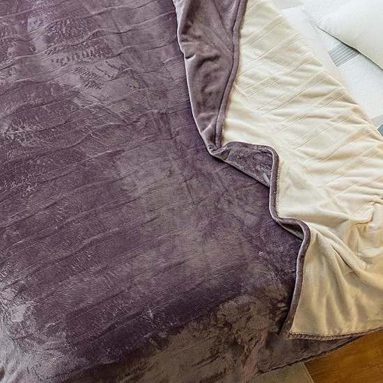 JET'S HOME Heated Blanket Queen 84"x90" - ETL&FCC Certified Flannel Electric Blanket Machine Washable Heating Blanket with 4 Heating Levels 10 Hours Auto-Off Overheating Protection (Purple)
