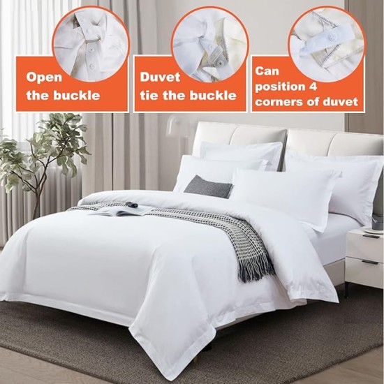 Duvet Cover Set, 3 Sided Zipper Duvet Cover, 100% Cotton Duvet Cover 3 Pieces with one Duvet Cover,Two Pillowcase, Triple-Zip System for Simple Changing Duvet Cover (King+2pillw Shams)