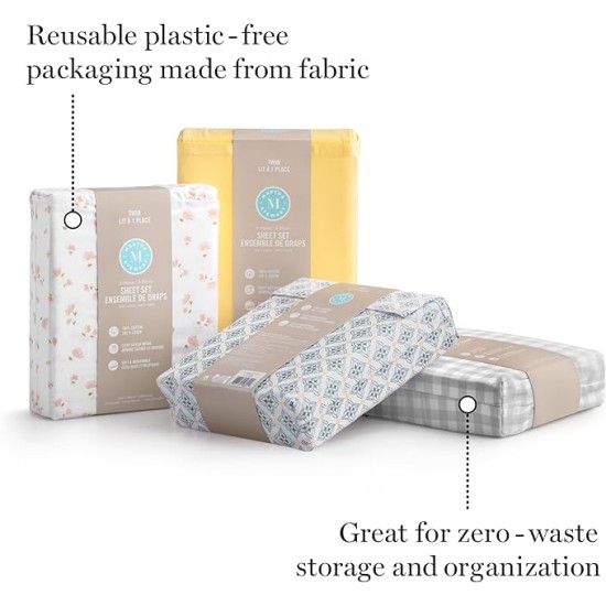 MARTHA STEWART 100% Cotton King Sheet Set - 4 Piece, Soft, Smooth, Durable, Easy Care, 16" Deep Pocket Sheets, Bedding Sheets, Sateen Sheet, 1 Flat, 1 Fitted, 2 Pillowcases, White