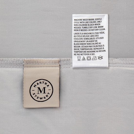 MARTHA STEWART 100% Cotton King Sheet Set - 4 Piece, Soft, Smooth, Durable, Easy Care, 16" Deep Pocket Sheets, Bedding Sheets, Sateen Sheet, 1 Flat, 1 Fitted, 2 Pillowcases, White