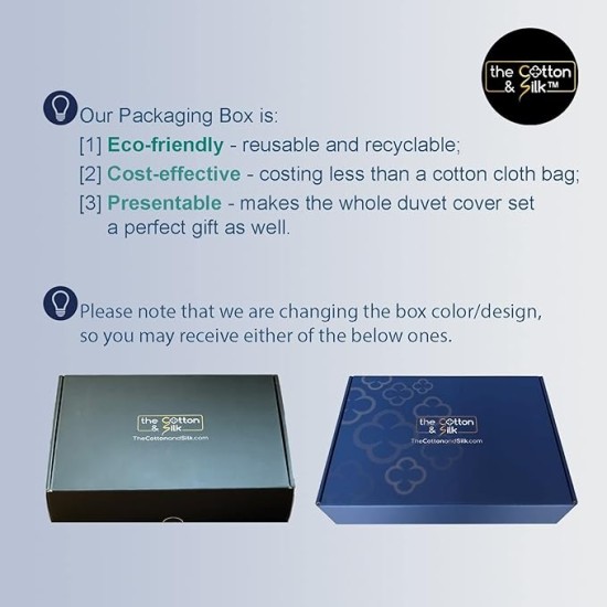 100% Luxury Long-Staple Cotton Duvet Cover Set - Soft & Breathable, Queen Size, Misty Blue + White (1 Duvet Cover with Corner Ties & Hidden Zipper, 2 Pillow Shams)