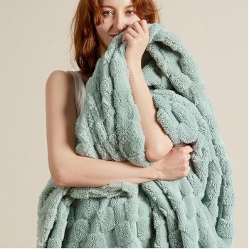Sage Green Fleece Blanket for Couch - Checkered Throw Blanket for Women, Cute Soft Cozy Blanket for Girls, 50x60 Inches
