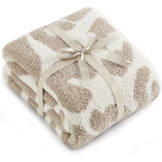 Leopard Throw Blanket - Super Soft Knit Warm Breathable Blanket for Couch Lightweight Fluffy Summer Blanket for Bed Sofa 50x60 Inches