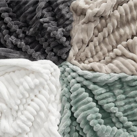 Blankets Queen Size for Bed - Super Soft Cozy Blankets for Women, Cute Large Fleece Blanket for Girls, Linen, 90x90 Inches