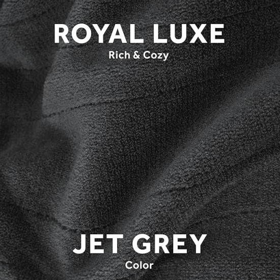 Electric Royal Luxe Microplush Heated Blanket 12 Heat Settings, 12-Hour Selectable Auto Shut-Off, Fast Heating, Warm and Cozy, Jet Grey Color, Queen, 90" x 84"
