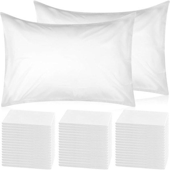 300 Pcs Disposable Pillow Case Non Woven Pillow Covers Bulk for Medical Travel Hotel Bedroom Home Bedding Portable Supplies, 31'' x 20'' (White)