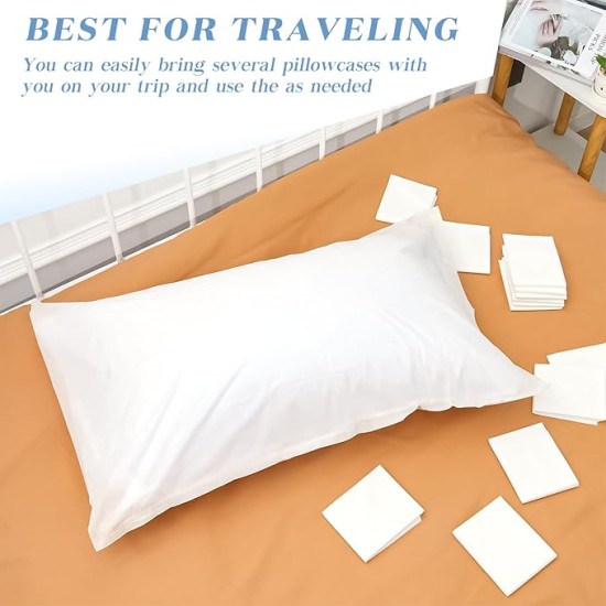 300 Pcs Disposable Pillow Case Non Woven Pillow Covers Bulk for Medical Travel Hotel Bedroom Home Bedding Portable Supplies, 31'' x 20'' (White)