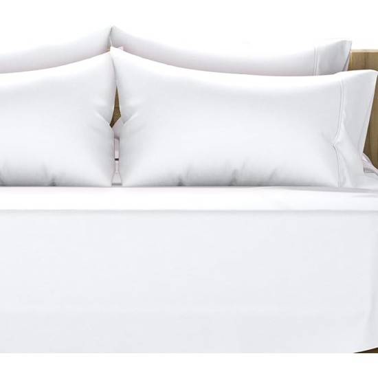100% Egyptian Cotton King White Sheet Set - 1000 Thread Count 6 Piece Cotton Sheets for King Size Bed (4 Pillowcases), Soft, Cooling Luxury Hotel Sheets - Fits Upto 18” Deep Pocket