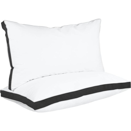 Bed Pillows for Sleeping King Size (Black), Set of 6, Cooling Hotel Quality, Gusseted Pillow for Back, Stomach or Side Sleepers
