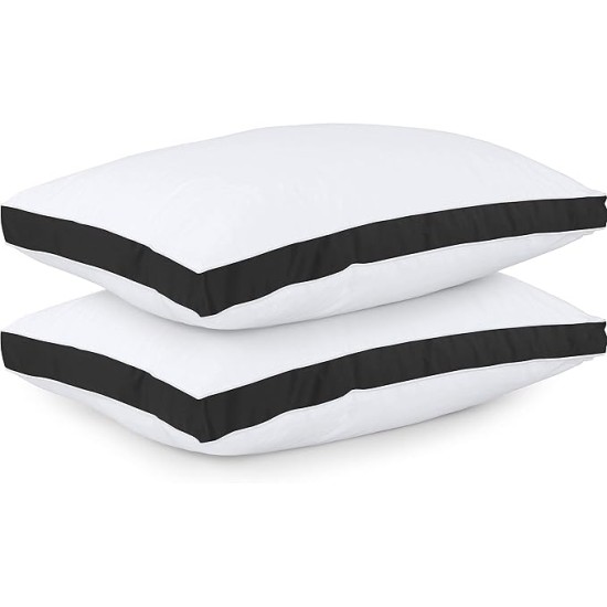 Bed Pillows for Sleeping King Size (Black), Set of 6, Cooling Hotel Quality, Gusseted Pillow for Back, Stomach or Side Sleepers