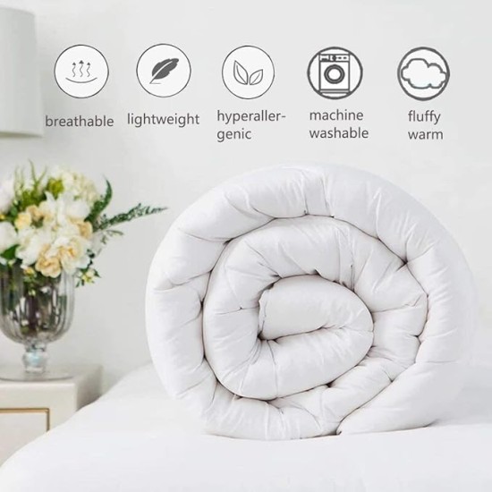 Premium Pinch Pleated Comforter Sets-3 Piece Extra Long Down Alternative Comforter 500 GSM 100% Soft Egyptian Cotton 1-Pintuck Comforter with 2 Pillowsham-Oversized King Size, Ivory