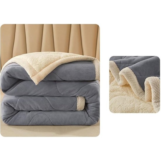Sherpa Fleece King Size Blanket for Bed, Fuzzy Soft Flannel Throw, Cozy Plush Blanket for Couch, Sofa Gray 59 x 79 inch