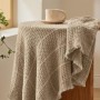 Coffee Throw Blankets for Couch - Decorative Woven Throws Blanket with Tassels - Soft and Lightweight Farmhouse Throw Blankets for Sofa and Bed (50x60 Inches)
