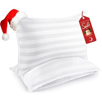 Queen Size Bed Pillows for Sleeping: Hotel Quality, Set of 2 - Down Alternative Microfiber Filled for Back, Stomach, Side Sleepers, Breathable, and Skin-Friendly